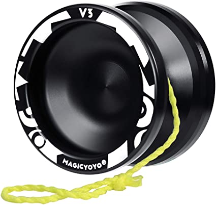 Magic Yoyo Profesional Responsive Yoyo Metal Yoyo V3, Reemplazo de Cojinete Yoyo Que no responde para Jugadores avanzados con Yoyo Bag + Bearing + Bearing Tool + 5 Yoyo Strings (Negro)