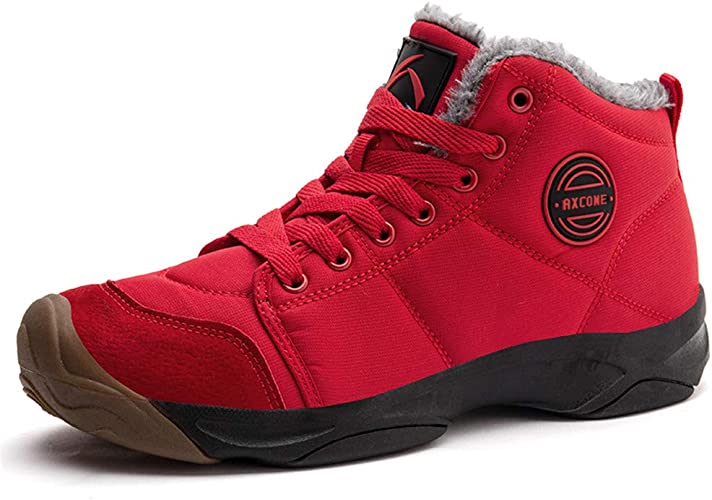 Axcone Hombre Mujer Botas de Nieve Invierno Aire Libre Trekking Zapatos Impermeable Antideslizante Calientes Botines Planas 36-48EU