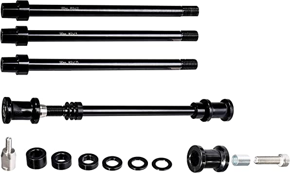 TOPEAK Journey Trail TX Kit-P10, 180mm AL-7075 CNC Thru Axle w/M12 x Pitch 1.0mm Thread, w/Spacer Kit Ejes Ciclismo, Adultos Unisex, Negro (Negro), 180 mm x 1,5 mm / 18 cm