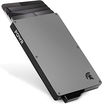 POWR Porta Tarjetas de Metal | Tarjetero Metalico RFID | Porta Tarjetas de Credito | Cartera Aluminio | Regalos Originales para Hombre