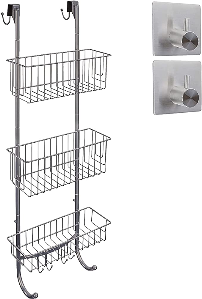 smartpeas Repisa De Ducha Colgante En Acabado Grigio/Cromado - 3 Niveles De Repisa De Ducha – 85,5 X 30 X 11 Cm - Acero Inoxidable + 2 Ganchos Adhesivos De Acero Inoxidable!