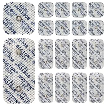 Set de 16 electrodos Boston Tech Reutilizables compatibles con COMPEX | Almohadillas compatibles con Aparato Compex | Electroestimulador Muscular TENS y EMS Parches para la Unidad Compex