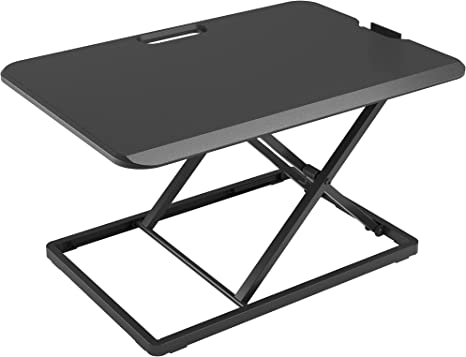BONTEC Estación de Trabajo Sentado/De Pie Escritorio de Pie Soporte para Computadora Altura Ajustable Postura Ergonómica de Pie y Sentado Laptop | Plataforma 67x47cm, Capacidad 8kg