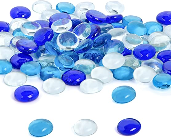 HAKACC Pepitas de Vidrio 450g Cuentas Planas Blancas Piedras Decorativas Cabujón de Vidrio