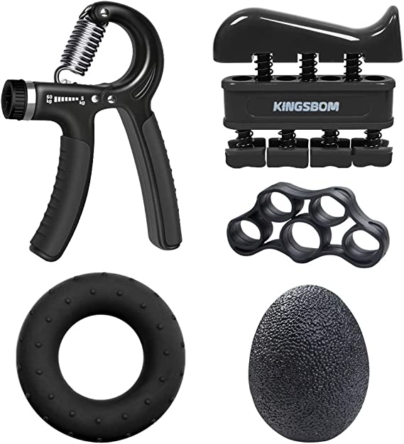 and Grip para Ejercitar el Agarre – Paquete de 5 Piezas, Fortalecedores de Manos Ajustables