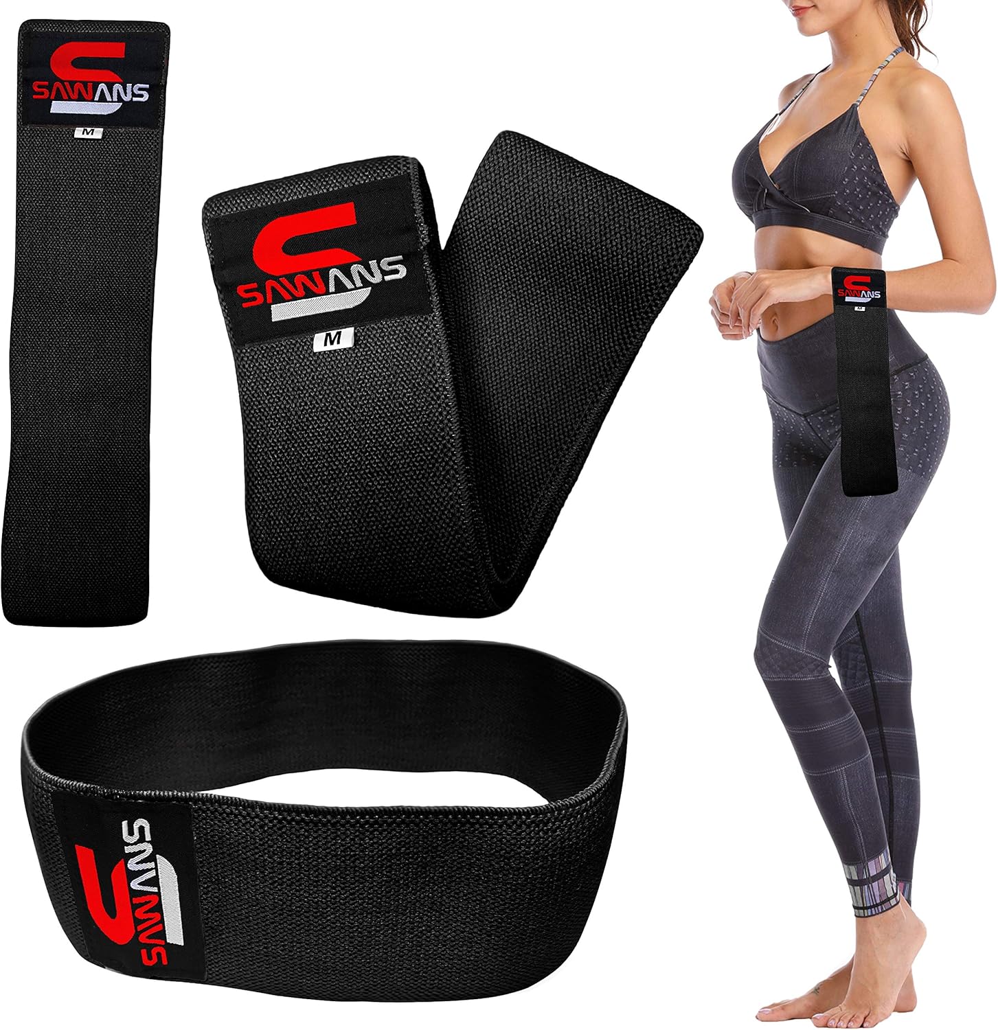 SAWANS - Bandas de Resistencia para Caderas, círculos, rotación de glúteos, activación de glúteos, Ejercicios de Fitness