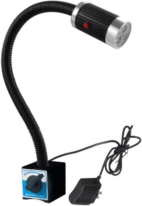 Lámpara de trabajo magnética CNC de 9 W, resistente al agua, para máquinas industriales, 110-220 V, con brazo flexible de 600 mm (9)