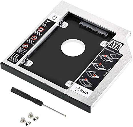 CODIRATO Marco de Unidad de Disco Duro, Marco para Unidad de Disco HDD/SSD Kit de Montaje para Disco Adaptador para Portátil de 9,5 mm CD/DVD