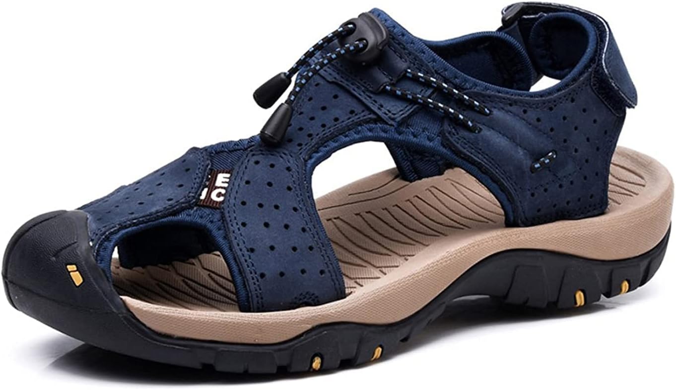 Asifn Sandalias Deportivas Hombres Seguridad Verano Exterior Senderismo Zapatos Trekking Casual Zapatos de Cuero Sandalias de Playa