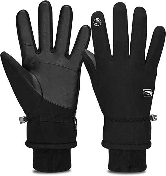 Cevapro Guantes de invierno cálidos, impermeables, para pantalla táctil, resistentes al viento, transpirables, para hombres y mujeres, para deportes al aire libre