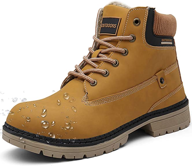 Eagsouni Botas de Hombre Mujer Cálido Piel Botines de Nieve Antideslizante Invierno Impermeables Trekking Aire Libre Zapatos