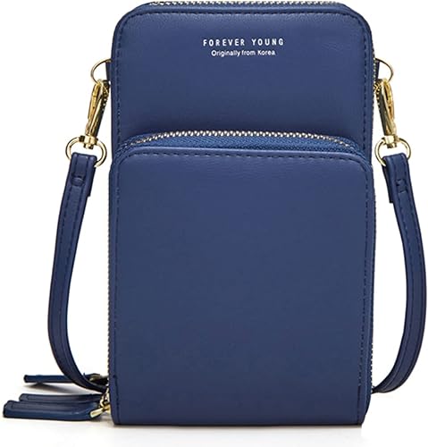 Brinny Bolso bandolera - Cremallera Impermeable Multifuncional - Funda para teléfono [Talla única -Azul]