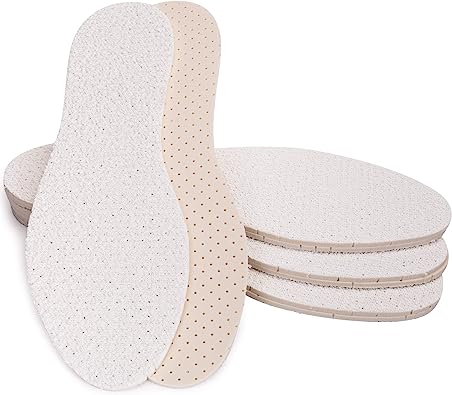 SULPO 4 pares de suelas de algodón de rizo con amortiguación de látex, plantillas contra el sudor para pies frescos, plantillas desodorantes para hombre y mujer