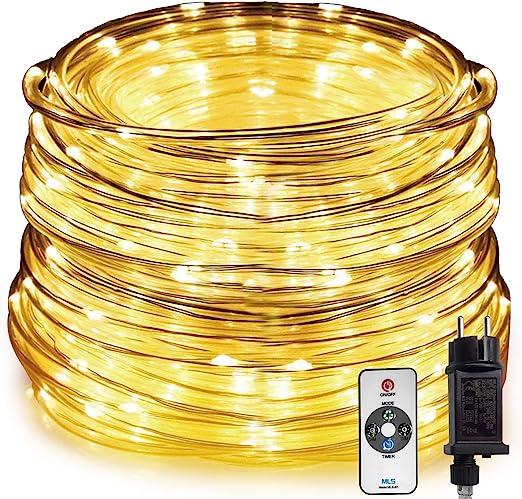 HAUSPROFI Mangueras LED Guirnalda de 400 luces LED, 20 m, con mando a distancia, 8 modos de luz y brillo regulable,resistente al agua para interior y exterior