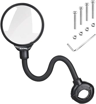 Zacro Espejo Retrovisor de Bicicleta,360° Adjustable para Bicicleta Manillar,Espejor Rotativo Universal,Ángulo Amplio para Carretera Montaña
