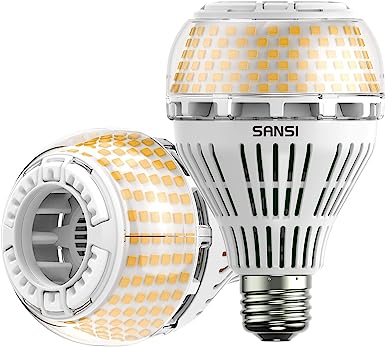 SANSI Bombillas LED E27 27W 3000K Luz Cálida, Luces LED Bajo Consumo 250W Bombilla Incandescente Equivalente, 4000LM Bombillas LED Potentes paras LED Habitacion - Paquete de 2