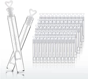 ABSOFINE 60x pompas de jabón recuerdos de boda burbujas de boda rellenas para bodas juego de tarros de corazón con forma de corazón