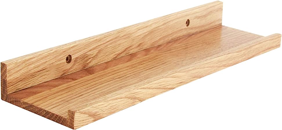 IBUYKE 45cm Estanteria Pared, ​Estante Pared de Madera, Baldas Pared, Estantes flotantes de Pared, Forma de U montado en la Pared, para Dormitorio, Salón, Cocina, Oficina,Baño, RF-GB601