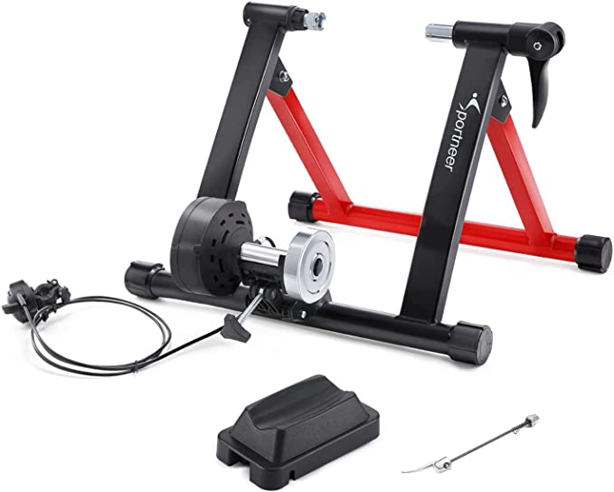Sportneer Acero Rueda De Bicicleta Ejercicio Entrenamiento con Bicicleta Soporte magnético con reducción de Ruido