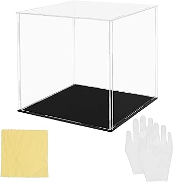 BELLE VOUS Vitrina Expositora de Acrílico Transparente – 15 x 15 x 15 cm - Expositor Metacrilato Grande a Prueba de Polvo para Figuras de Acción, Juguetes, Mini Figuras, Coleccionables y Modelos
