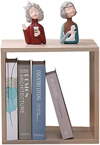 Etnicart Cubo de decoración de almacenamiento, librería, estantería de roble 35 x 30 x 35 cm, madera MDF, estantería de diseño, oficina, entrada, salón