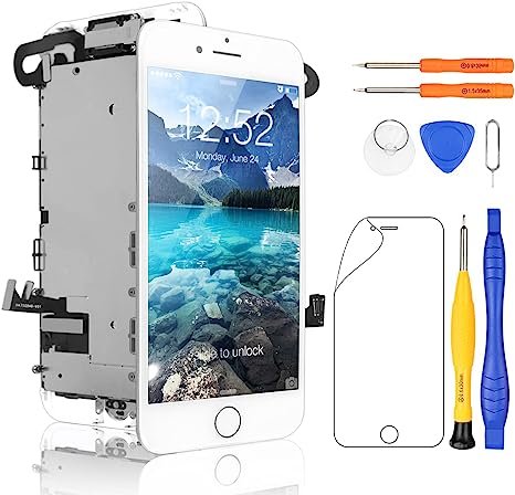 Yodoit Pantalla Completa para iPhone 7 con botón Blanco, LCD táctil de Reemplazo Repuesto + Herramienta (4,7 Pulgadas)