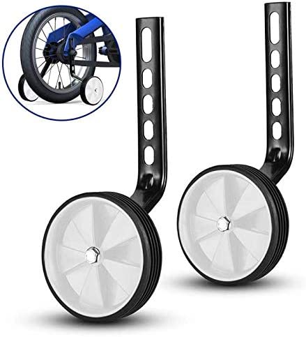 izosen Ruedas de entrenamiento de bicicleta para niños estabilizadores de bicicleta ruedas de apoyo para bicicletas de 12, 14, 16, 18, 20 pulgadas, color blanco
