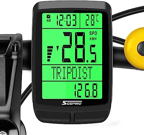 Ciclocomputador inalámbrico 20 funciones multifunción IPX6 impermeable LCD retroiluminada velocidad ciclocomputador velocímetro inalámbrico cuentakilómetros para todos los tipos de bicicleta