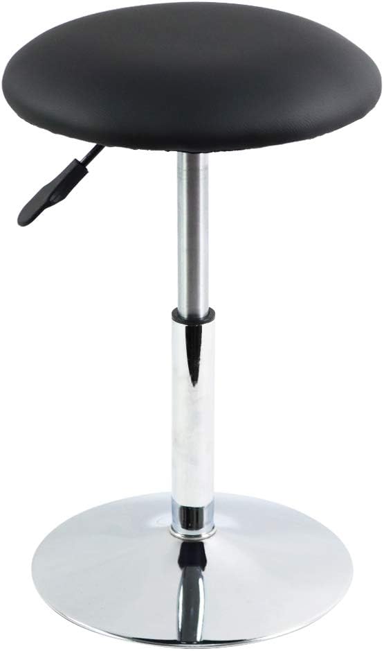 FURWOO Taburete de Trabajo Redondo de Cuero sintético Taburete de barbero Rotación de Altura Ajustable Adecuado para Oficina en casa Hotel Salón Sala de Consulta (Negro)