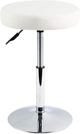 FURWOO Taburete de barbero Redondo de Cuero PU Taburete de Sala de Consulta Taburete de Sala de Estar Taburete de Barra de Cocina Multifuncional Ajustable en Altura sin Respaldo