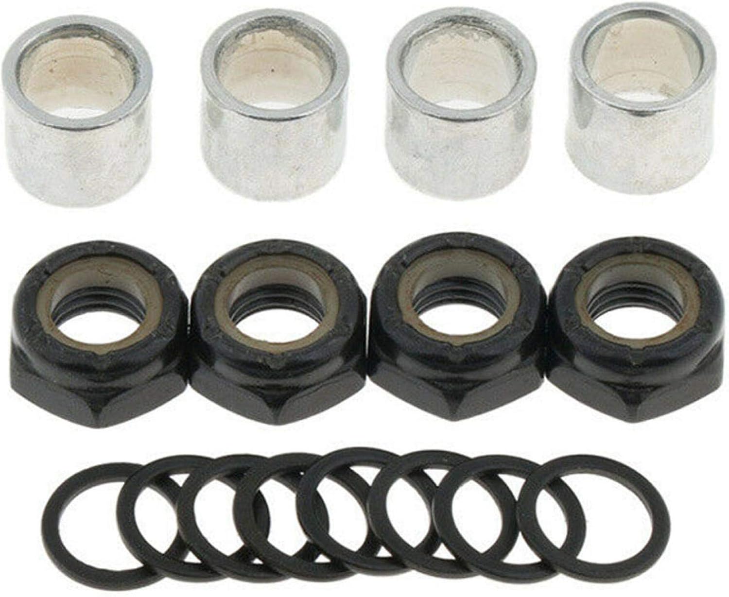 QOTSTEOS Arandela espaciadora de metal, kit de tuercas de reparación para monopatín rodamientos espaciadores y arandelas de camiones anillos de velocidad Longboard accesorios piezas