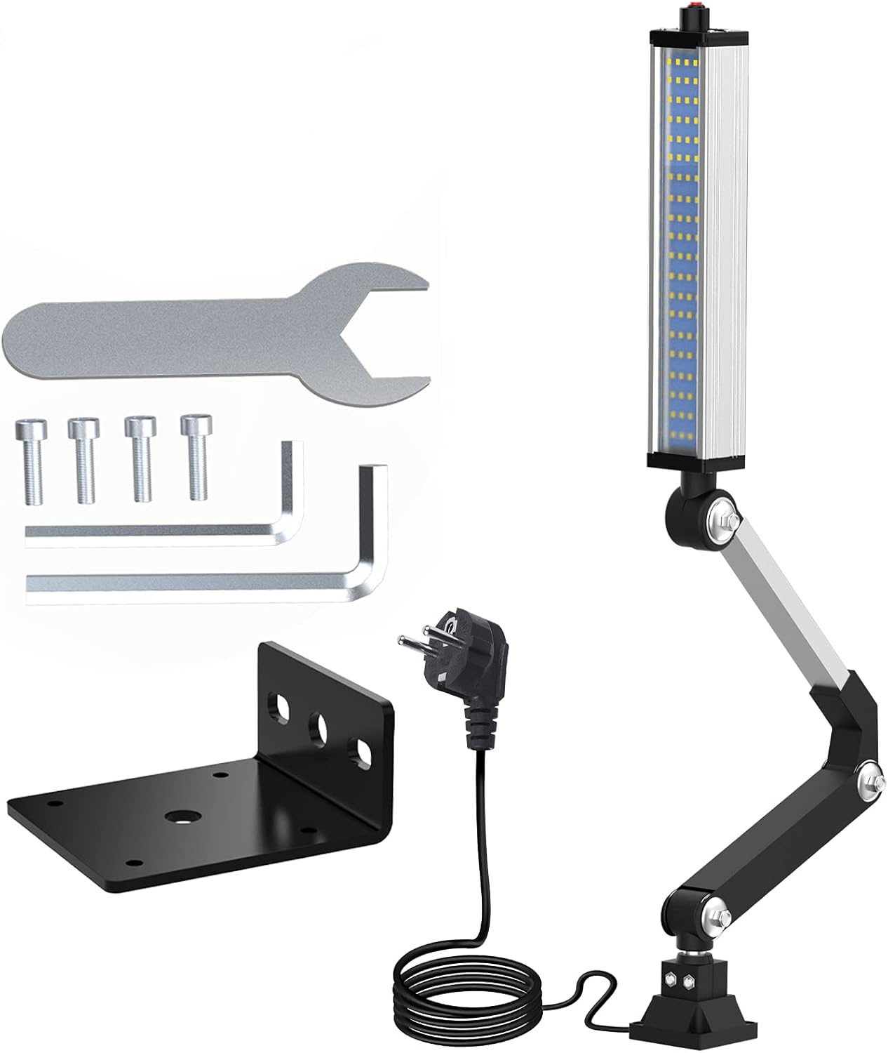 Lámpara LED para torno, máquina, brazo largo, 24 W, 110 V/220 V, luz de trabajo ajustable e impermeable (24 W)
