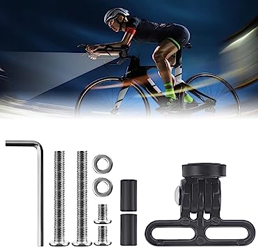 EMAGEREN Soporte Luz Delantera Bicicleta Soporte para Linterna Bicicleta de Aleación de Aluminio Soporte Faro Bicicleta Negro con Llave Accesorios de Bicicleta para Cámara Deportiva o Luz Delantera