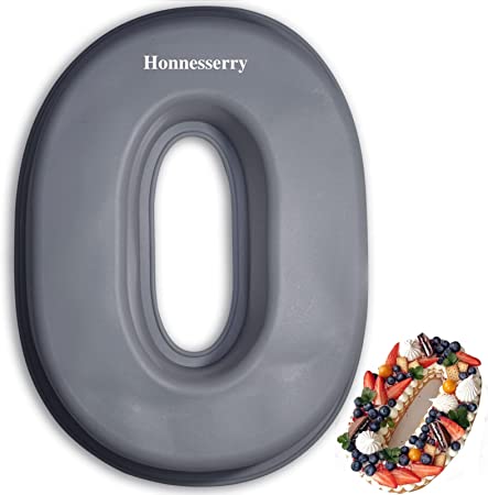 Honnesserry Molde Silicona de Número 0 Moldes de Silicona Para Tartas de Gran Número Molde Pastel Silicona Molde de Silicona Números 0 Molde de Pastel Digital de 0 Para Aniversario Cumpleaños
