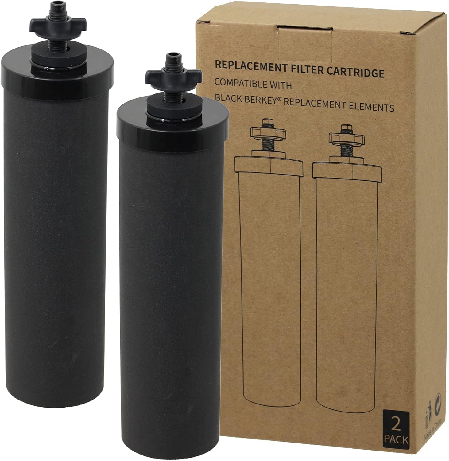 SPARES2GO Elemento filtrante de agua compatible con Berkey los sistemas de purificación por gravedad BB9 (paquete de 2 filtros de cartucho)