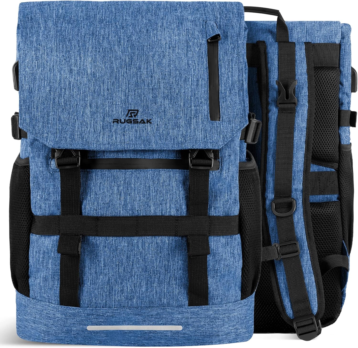 RS RUGSAK Mochila enrollable 3.0 original [tecnología de 3 tamaños] con compartimento Lapotpfach de 18 pulgadas | resistente al agua | para trabajo, escuela, viajes y deportes | hombre y mujer – ahora