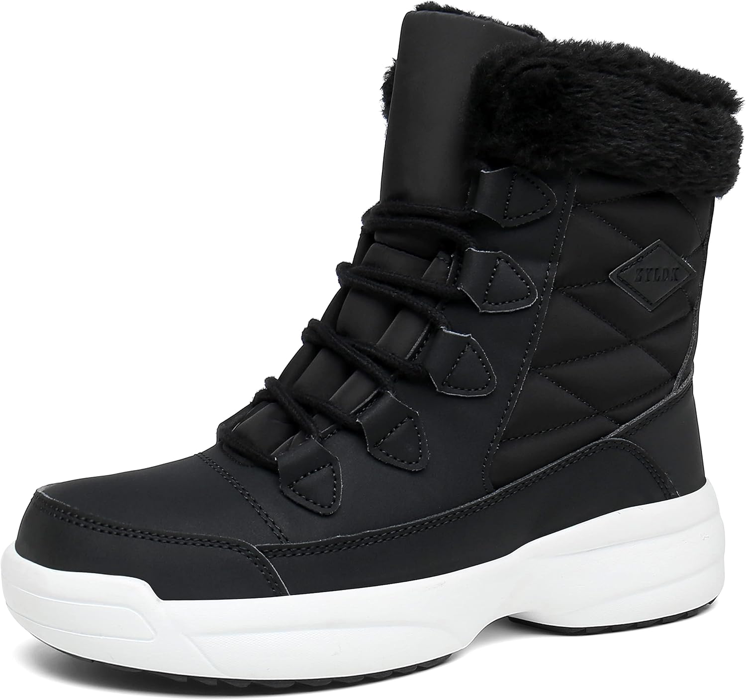 ZYLDK Mujer Zapatos de Invierno Calentar Piel Forro Zapatillas de Senderismo Antideslizante Botas de Nieve Outdoor Botas de Invierno