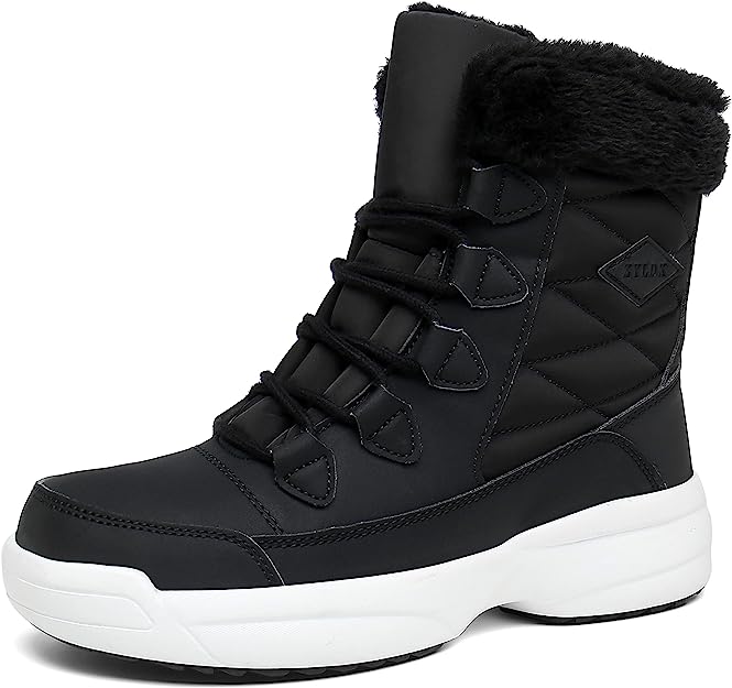 ZYLDK Botas de nieve de invierno para mujer con forro de piel al aire libre cálidas botas de tobillo antideslizantes cortas botas para caminar a media pantorrilla zapatos de invierno