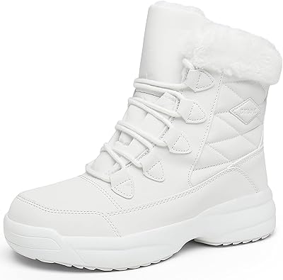 ZYLDK Botas de nieve de invierno para mujer con forro de piel al aire libre cálidas botas de tobillo antideslizantes cortas botas para caminar a media pantorrilla zapatos de invierno