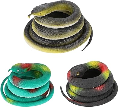 Sunfry Realista Serpientes de Goma Serpiente de Goma Grande Juguetes de Serpientes para Broma para Mantener alejados a los pájaros / Gatos para Accesorios de jardín, bromas, decoración de Halloween