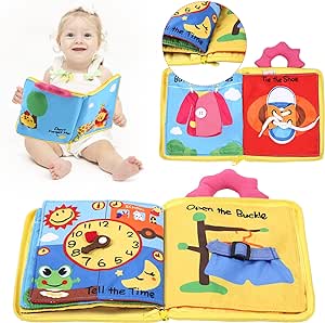 Herefun Libro Activity Bebé, Libros de Tela para Bebés Busy Board para Niños, Libros de Tela de Aprendizaje Tempran Libros Blandos Aprender a Habilidades Juguetes Educativos para Niños Pequeños