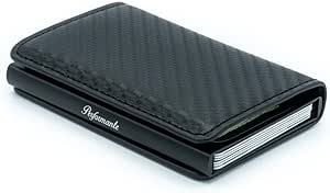 Cartera performante hombre negro - con fina clip RFID - Tarjetero - Cartera portatarjetas slim bolsillo - portadocumentos (carbono) regalo