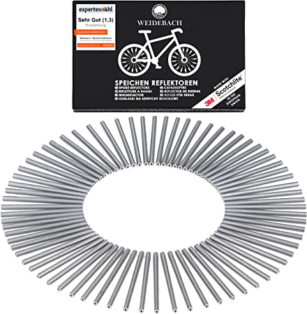 Weidebach® Reflectores para Bicicleta de 36 o 72 radios, Reflector para radios de Rueda de Bici homologados, maximiza la Visibilidad Gracias a los radios Reflectantes, Reflector de Bicicleta