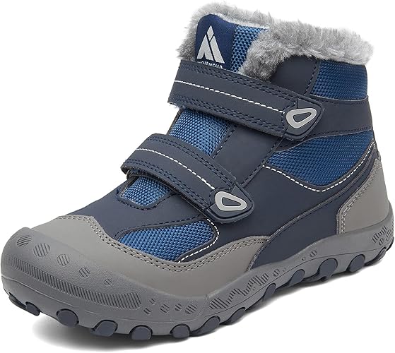 Mishansha Zapatos de Botas de Invierno Para Unisex-Niños Botas de Senderismo Calentar Forro Botas de Montaña Deportiva Cómoda