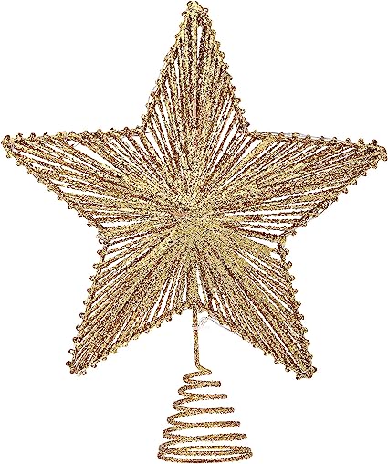 STOBOK Decoración navideña para árbol de Navidad, estrella, corona de árbol de Navidad, adorno para árbol de Navidad, árbol de invierno, decoración para fiestas, regalo, dorado