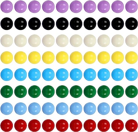 Ailebens Juego de 80 canicas de repuesto para juego de ajedrez chino, pistas de mármol, juegos de mármol (14 mm/8 colores)