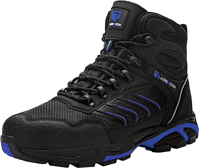 LARNMERN PLUS Botas de Seguridad para Hombre Zapatos de Seguridad Punta de Acero Calzado de Seguridad Cómodo Transpirable Ligero S1P SRC Antideslizante Antiestático (L9118504,46EU)