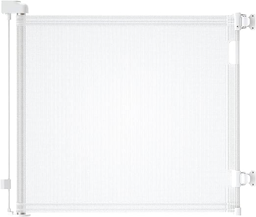 Wodondog Puerta Seguridad Bebé Extensibles, Barrera Seguridad Nños y Perros, 0-150 cm Retráctil Vallas para Escaleras y Pasillos, Interiores y Exteriores blabca