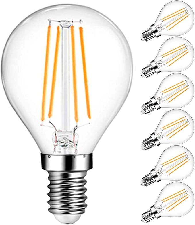 ExtraStar Bombilla LED de Filamentos, vintage, edison E14/6W, 6500K Luz Fria - 6 unidades