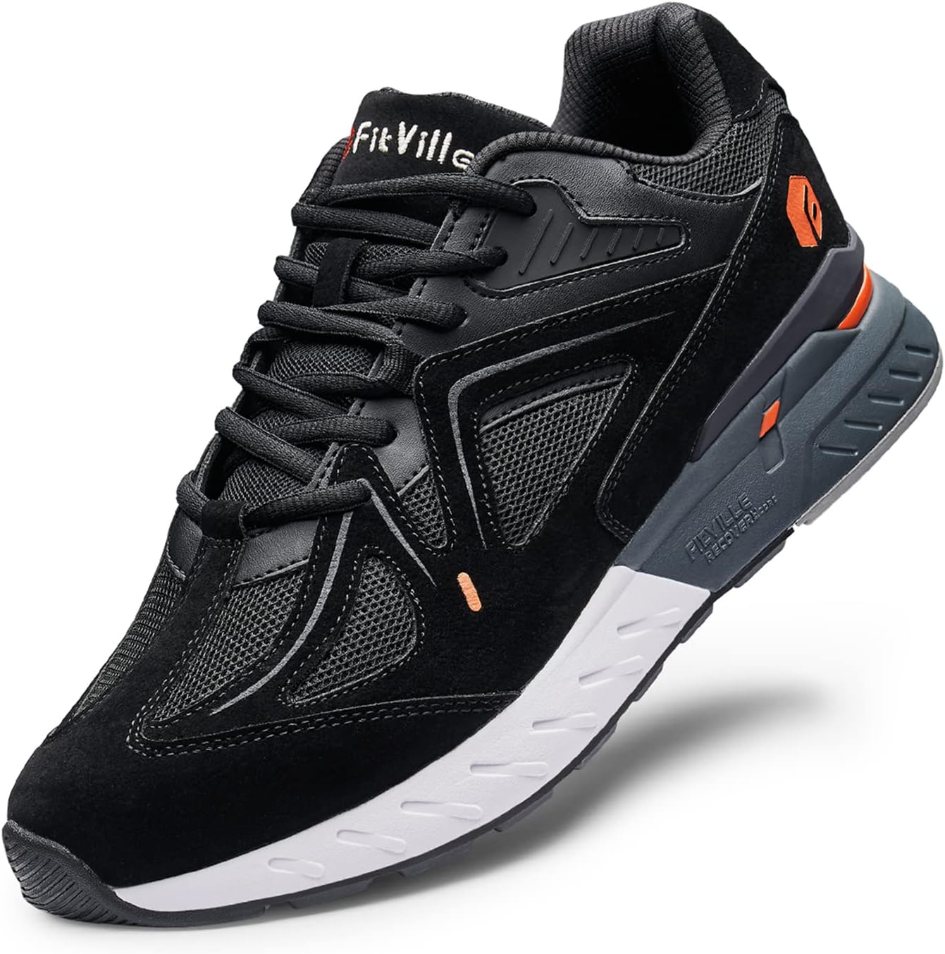 FitVille Zapatos para Caminar Hombres Extra Anchos Zapatillas de Deporte de Ancho para Pies Planos Arco Adecuado Aliviar Dolor - Rebound Core